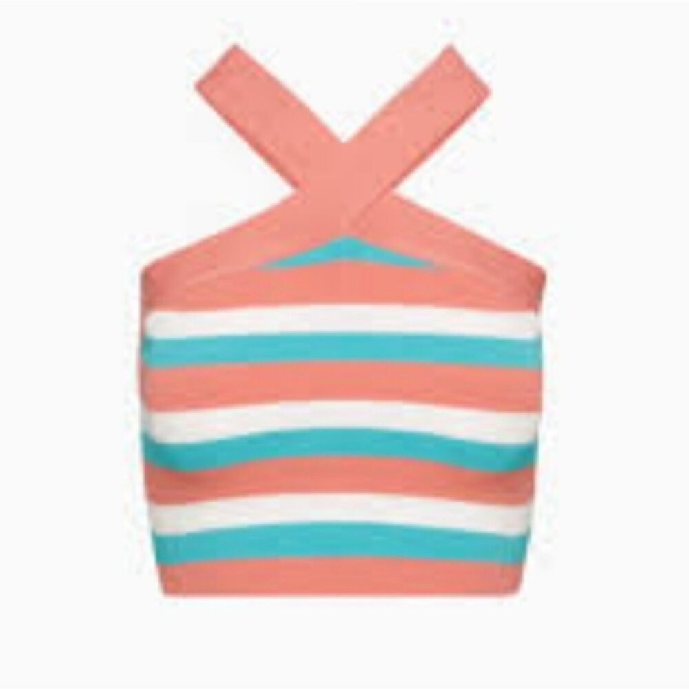 Babaton Sculpt Striped Halter Top
